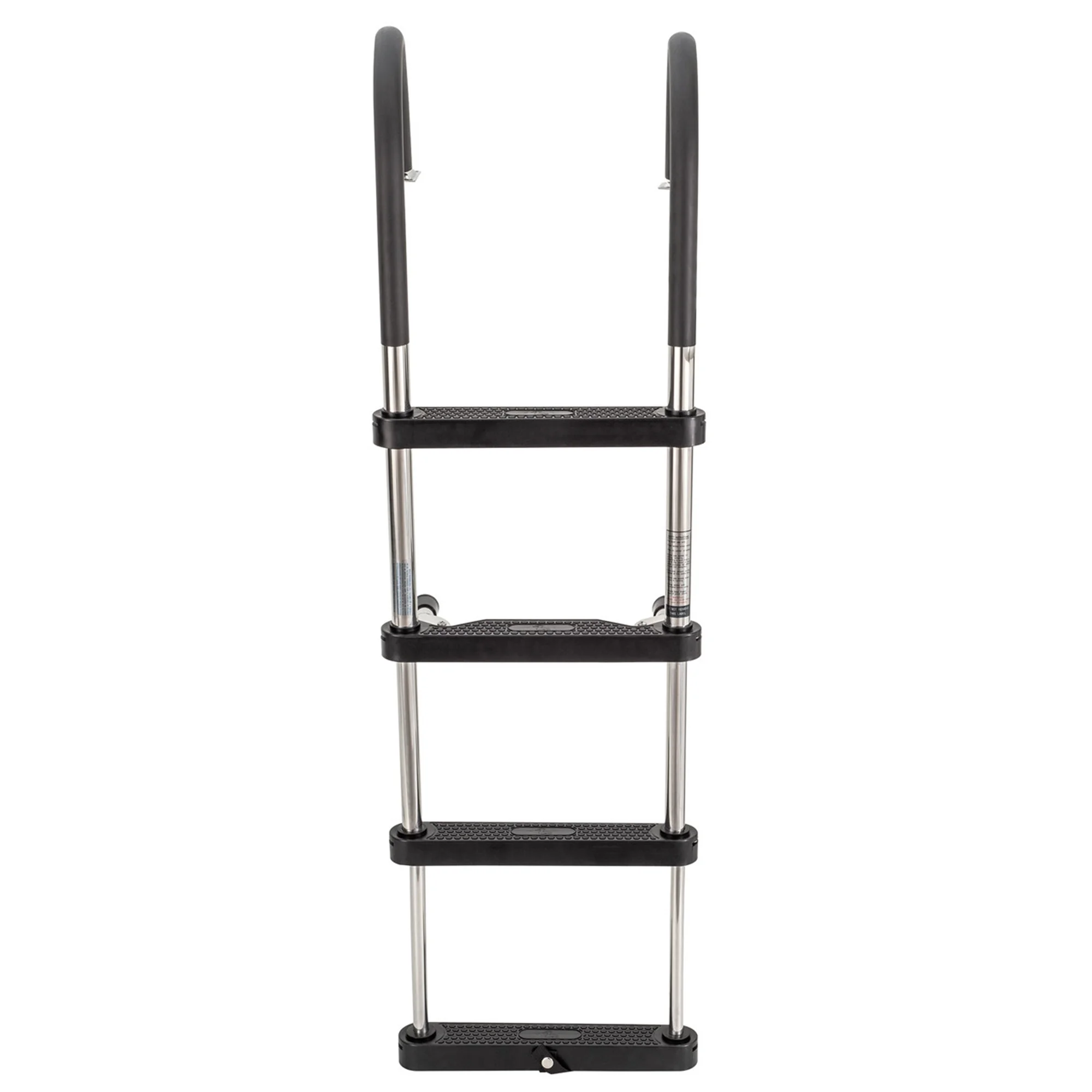 RecPro Stainless Steel Heavy Duty 4 Step Pontoon Boat Boarding Ladder
