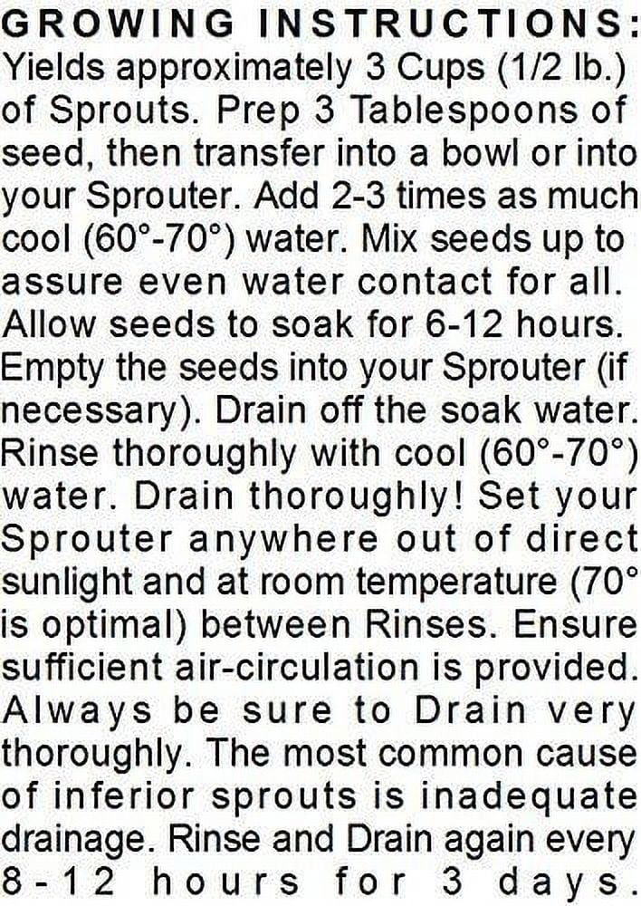 Antioxidant Mix of Sprouting Seeds, 5 Pounds, Kosher