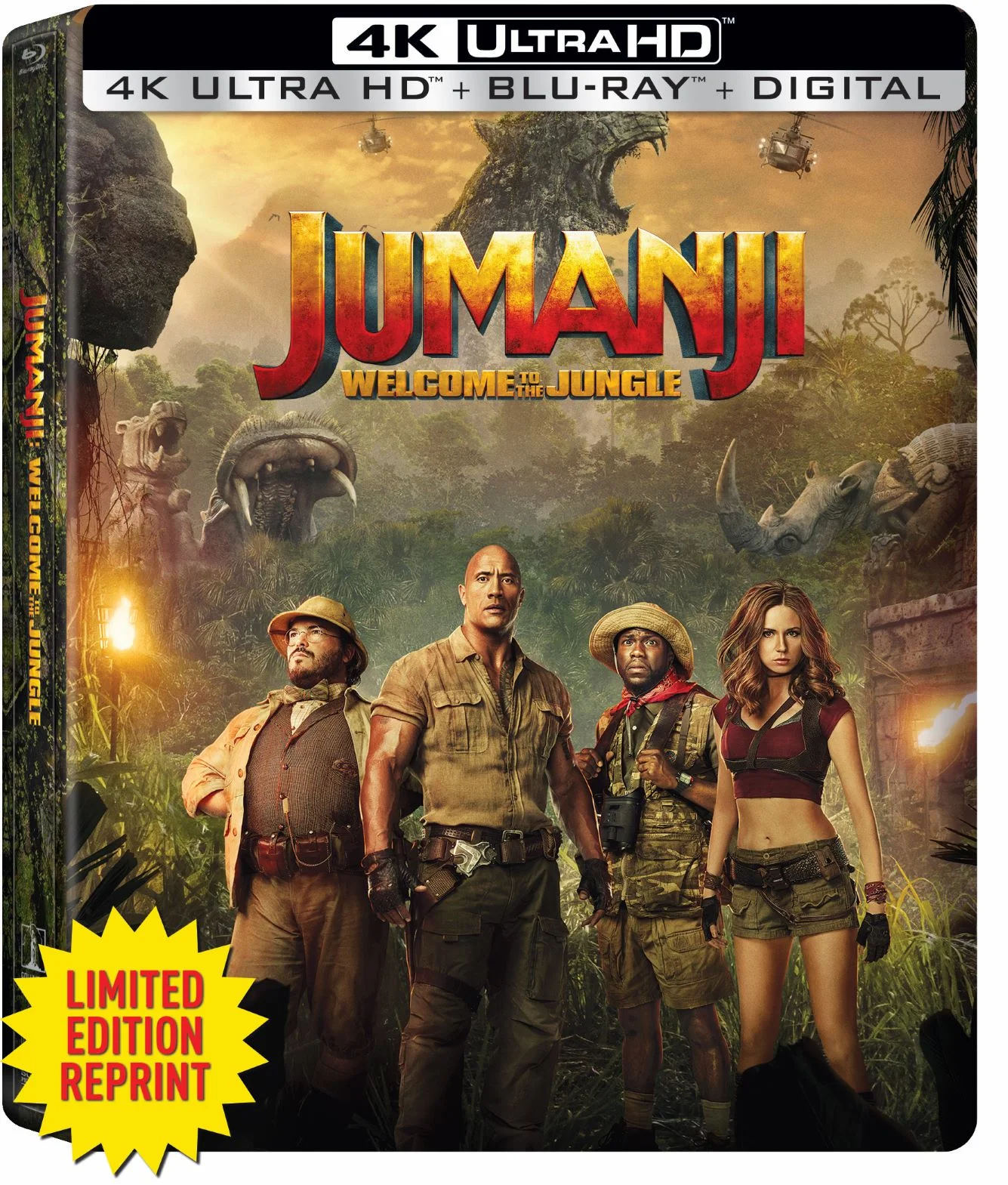Jumanji: Welcome to the Jungle (4K Ultra HD + Blu-ray + Digital Copy) (Steelbook), Sony Pictures, Action & Adventure