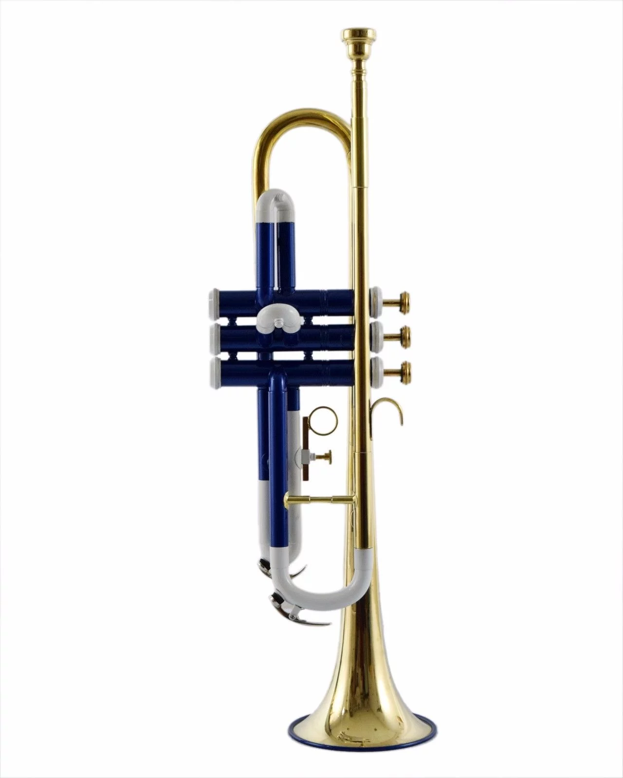 Trumpet White Blue Brass Finish Bb Pitch With Hard Case Bag And Mouthpiece