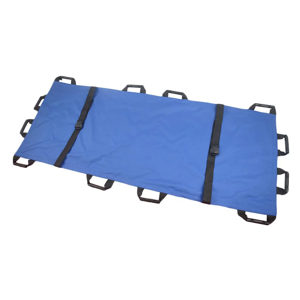 Durable Blue Foldable Canvas Stretcher Litter Patient Transfer System Tool