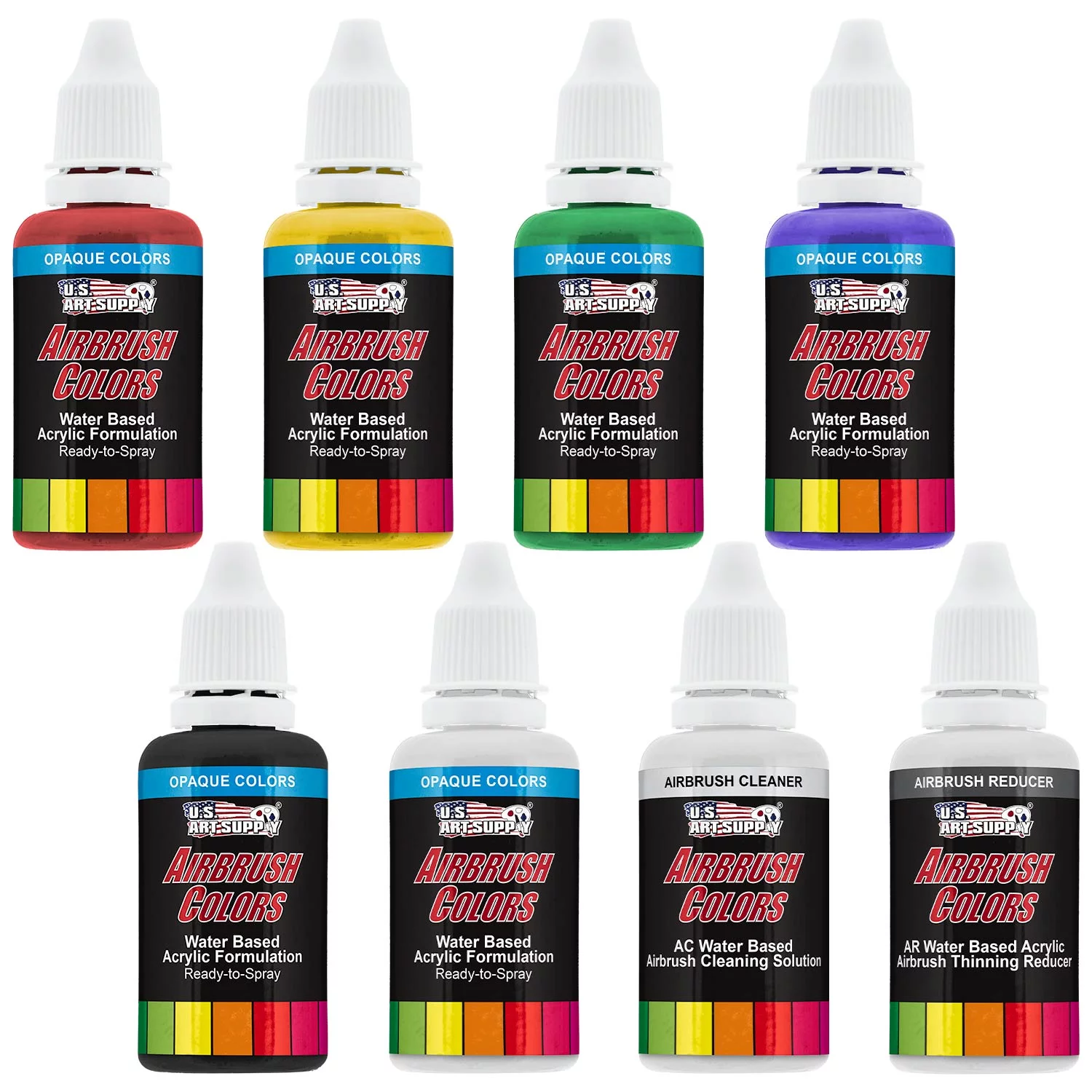 U.S. Art Supply® 6 Color 1oz Starter Set with Cleaner & Thinner