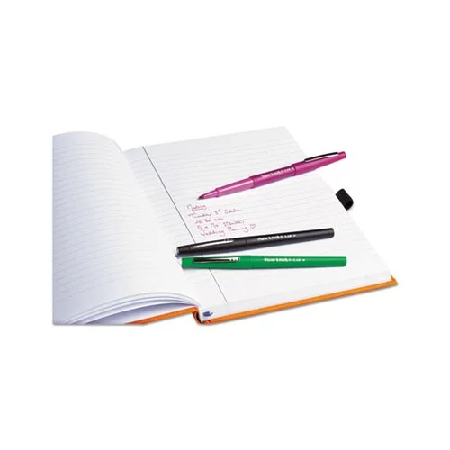 Point Guard Flair Needle Tip Stick Porous Point Pen 0.7mm, Red Ink/Barrel, Dozen