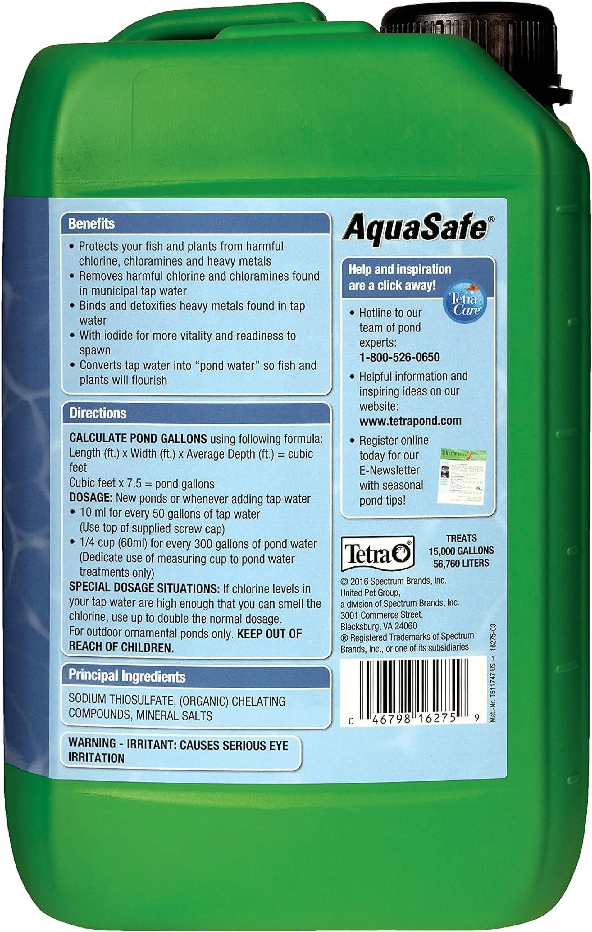 TetraPond AquaSafe 101.4 Ounces, Makes Tap Water Safe For Pond Fish