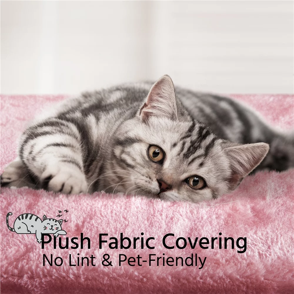 Smile Mart 70.5″ H Multi Level Cat Tree Tower with 2 Foam-Padded Perches, Pink