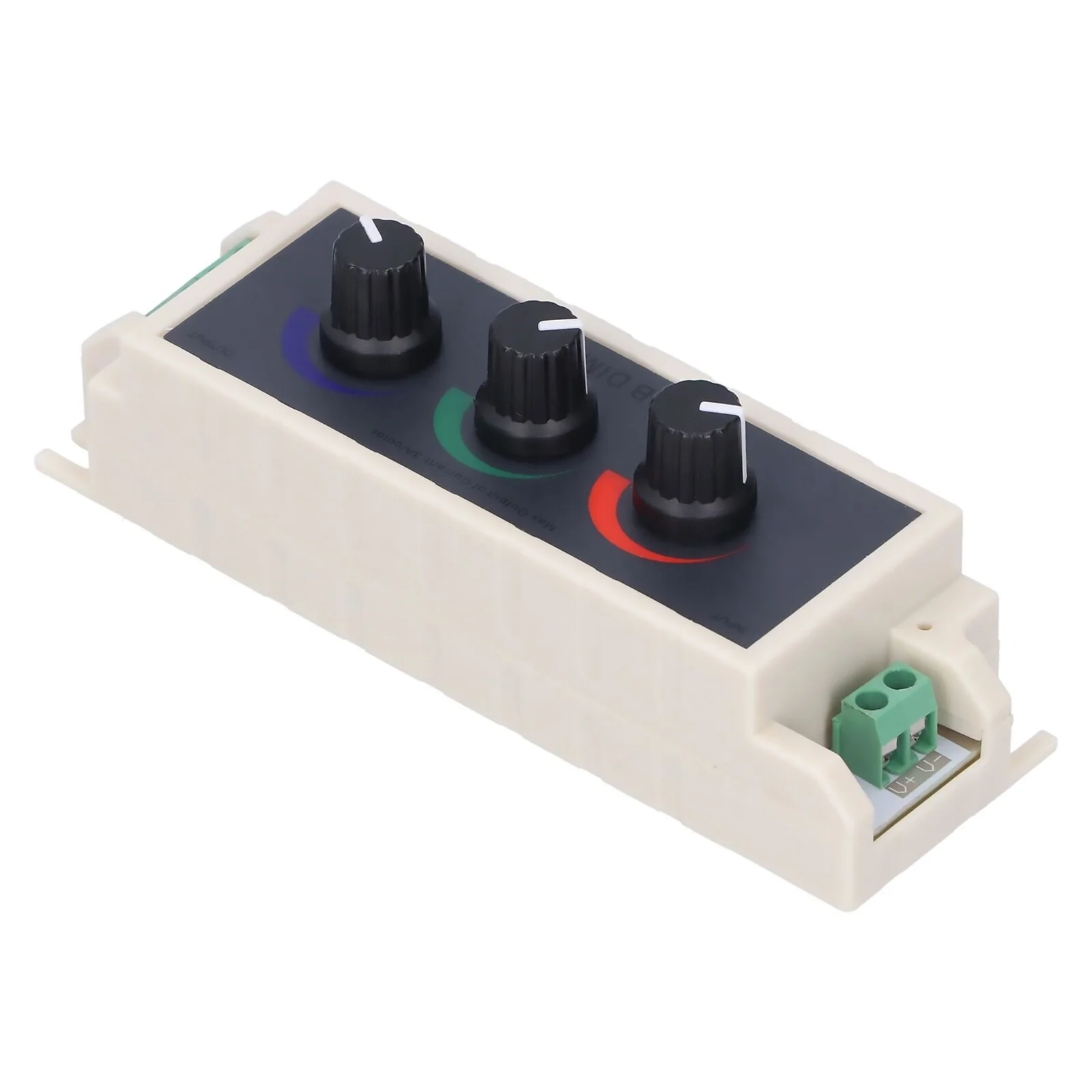RGB LED Light Dimmer Switch, 3‑Channel Knob Adjust Brightness for Multi-Color LED Light Strip, DC12-24V