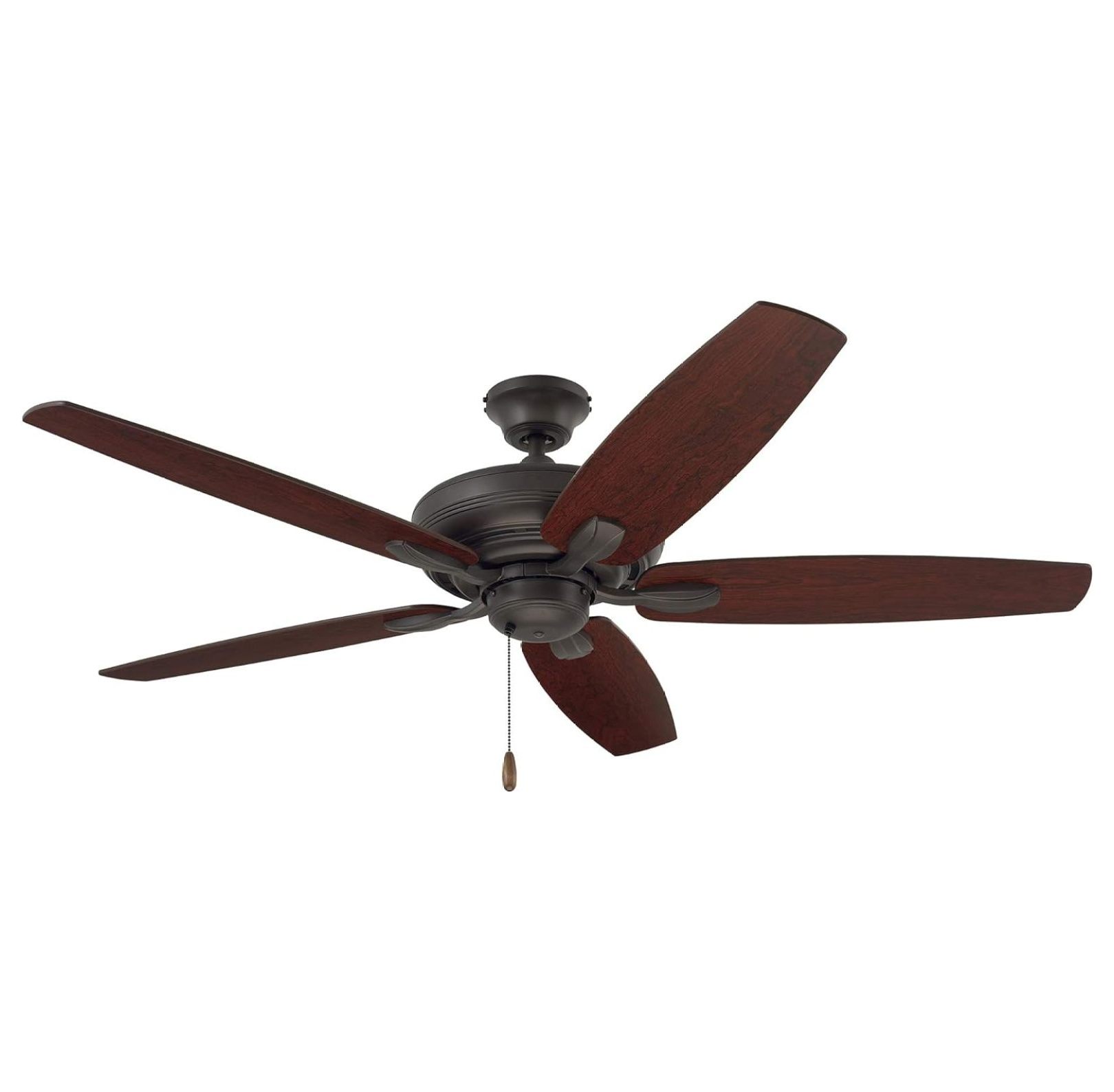 LED Ceiling Fan with Light Kit | 52 Inch Fixture with 5 Blades, Removable Glass Shade, and Pull Chain | Low Profile Hugger with Dual Mount Design and Downrod, Oil Rubbed Bronze