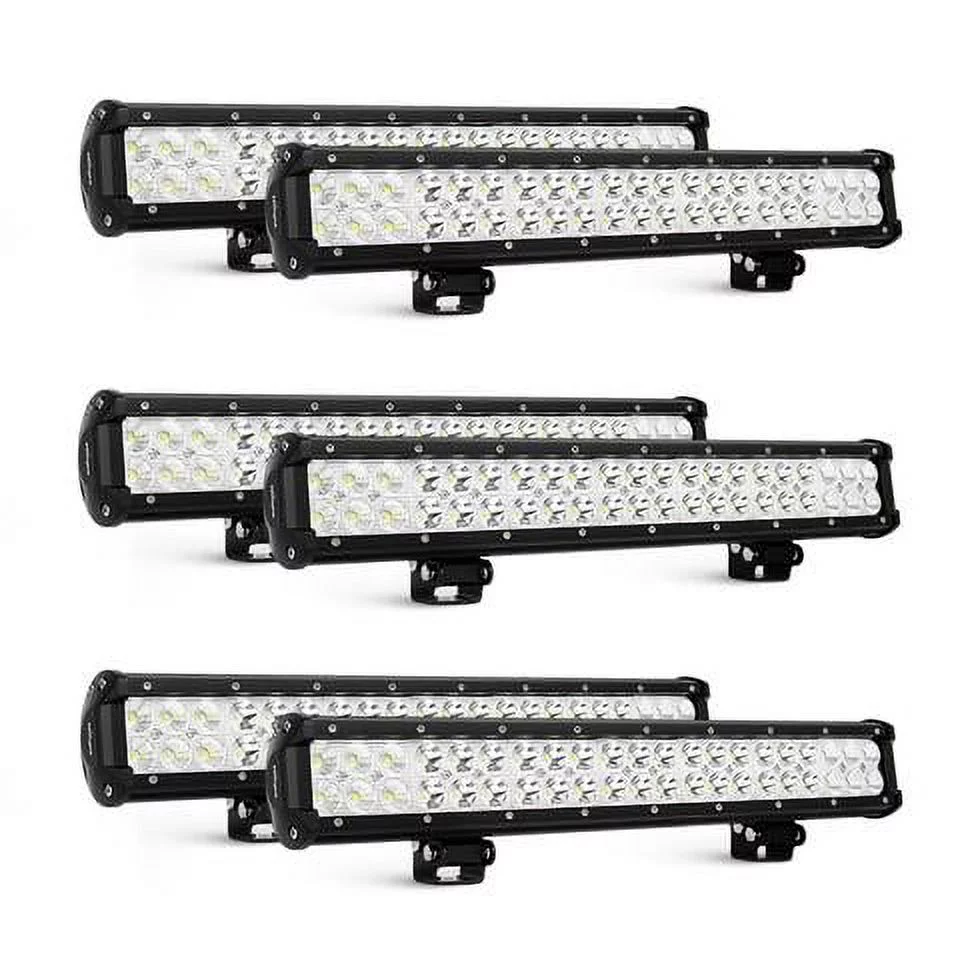 Nilight 6PCS 20 Inch 126W LED Light Bars Spot Flood Combo Led Off Road Driving Lights Led Fog Lights Jeep Lights Boat Lighting LED Work Light, 2 Years Warranty