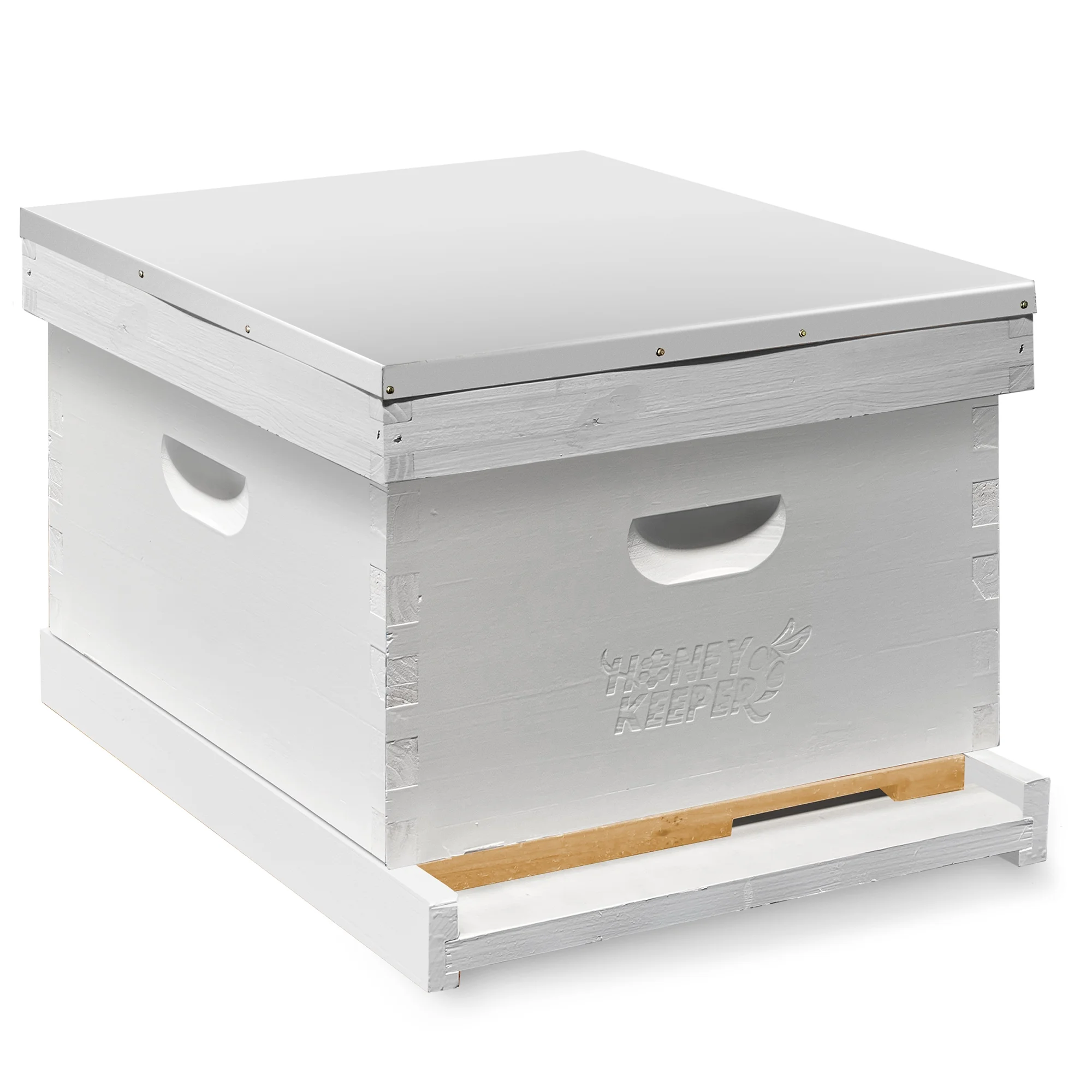 Honey Keeper Beginner Beehive Kit, Fully Assembled and Painted Hive Body 10 Frame Starter Set - White