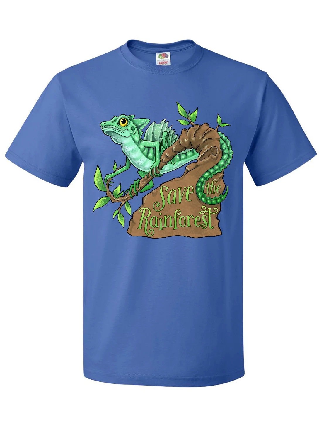 Inktastic Save the Rainforest with Basilisk Lizard on a Tree T-Shirt