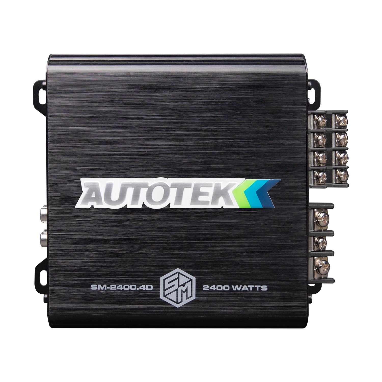 Autotek Street Machine SM-2400.4D 2400 Watt Four Channel Car Audio Amplifier - High Output, Class D, 2, 4, Mono Bridged at 4 Ohm Stable, Low Level Input, Mosfet Power Supply