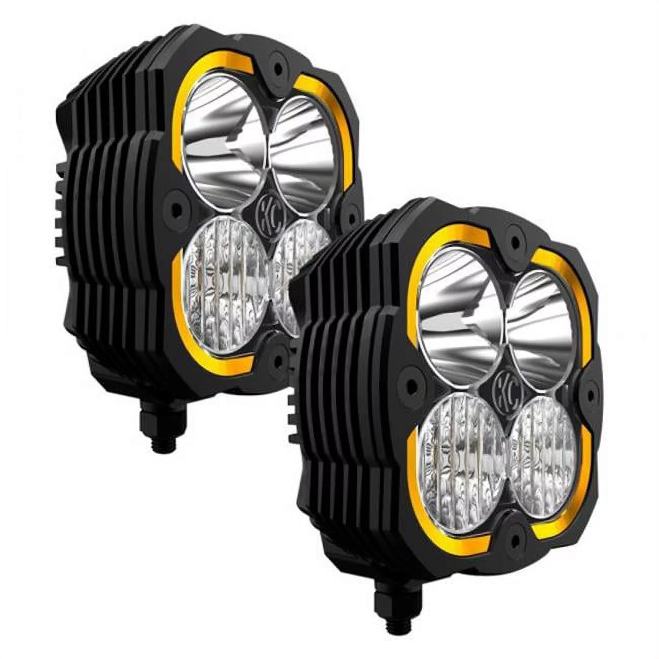 KC HiLiTES 287 5 in. 2 x 80W Flex Era 4 Series Square Combo Beam LED Lights with Amber Backlight