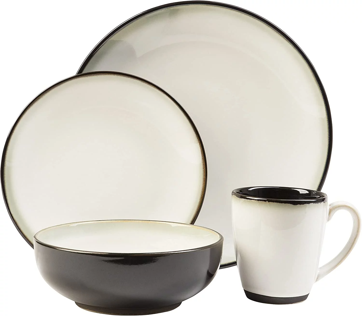 16 Piece Nova Dinnerware Set, Black