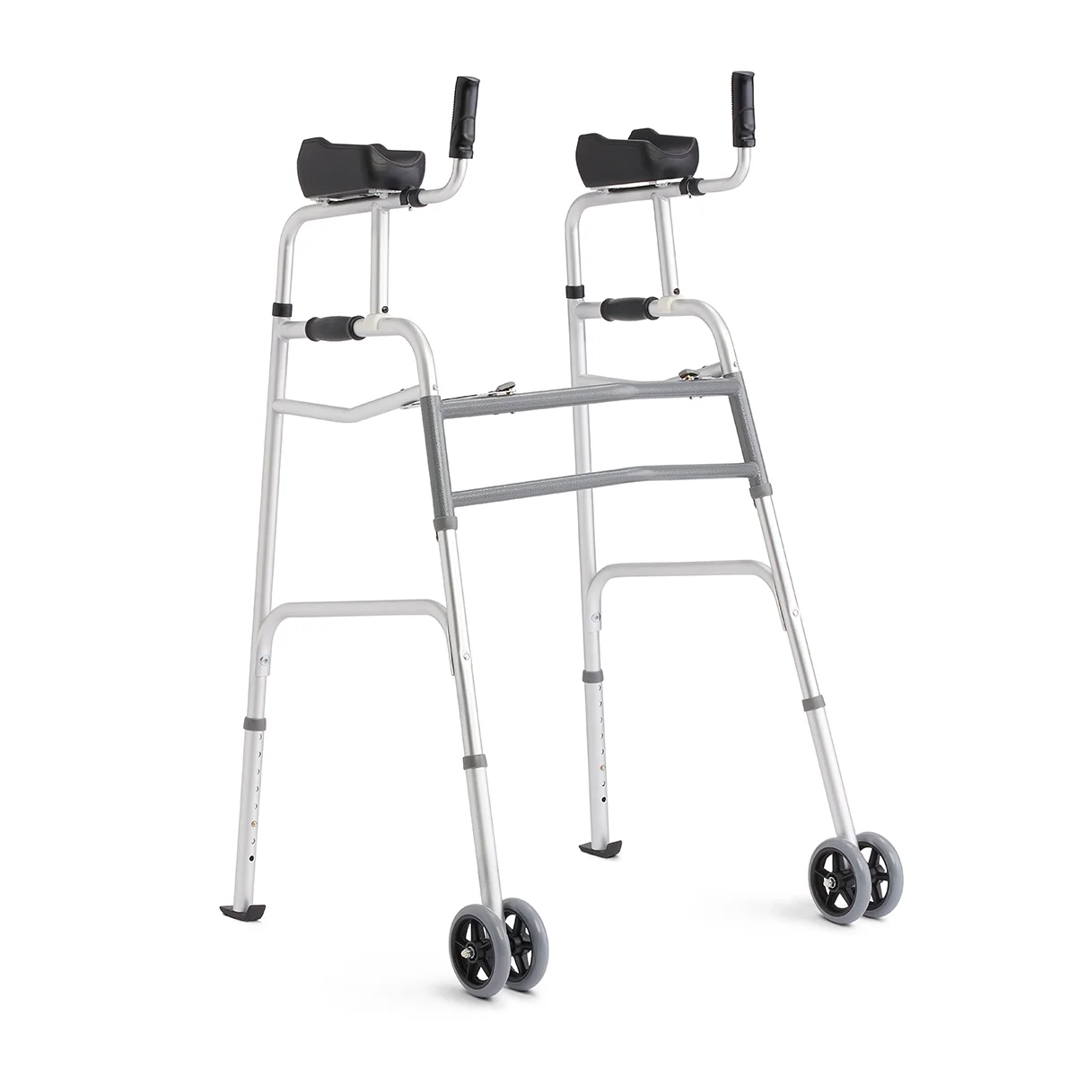 Medline Upright Aluminum Junior Folding Walker – Comfortable, Maneuverable, For Injury, Balance, Posture & Recovery