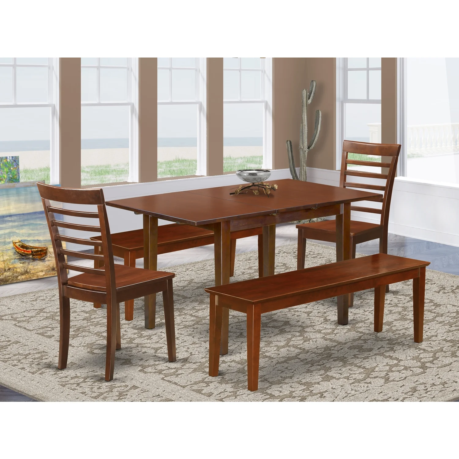 HomeStock Retro Renaissance Dinette Set - Table With Leaf And HomeStock Chairs