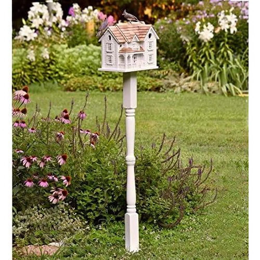 Kingsgate Cottage Lighted Birdhouse, White