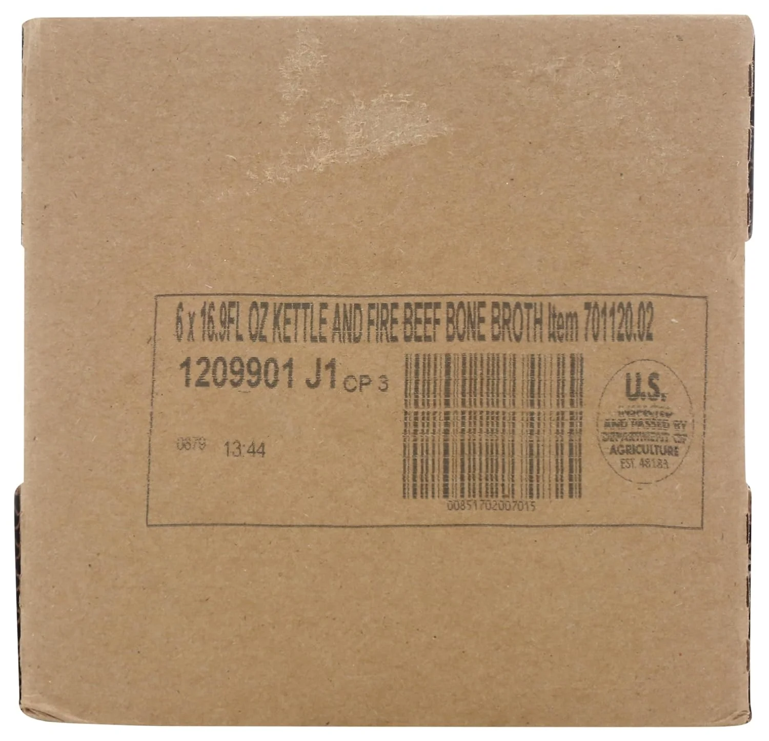 Kettle & Fire Beef Bone Broth, 100% Grass-Fed, Whole30, Gluten Free, 16.9 Oz (Pack of 6)