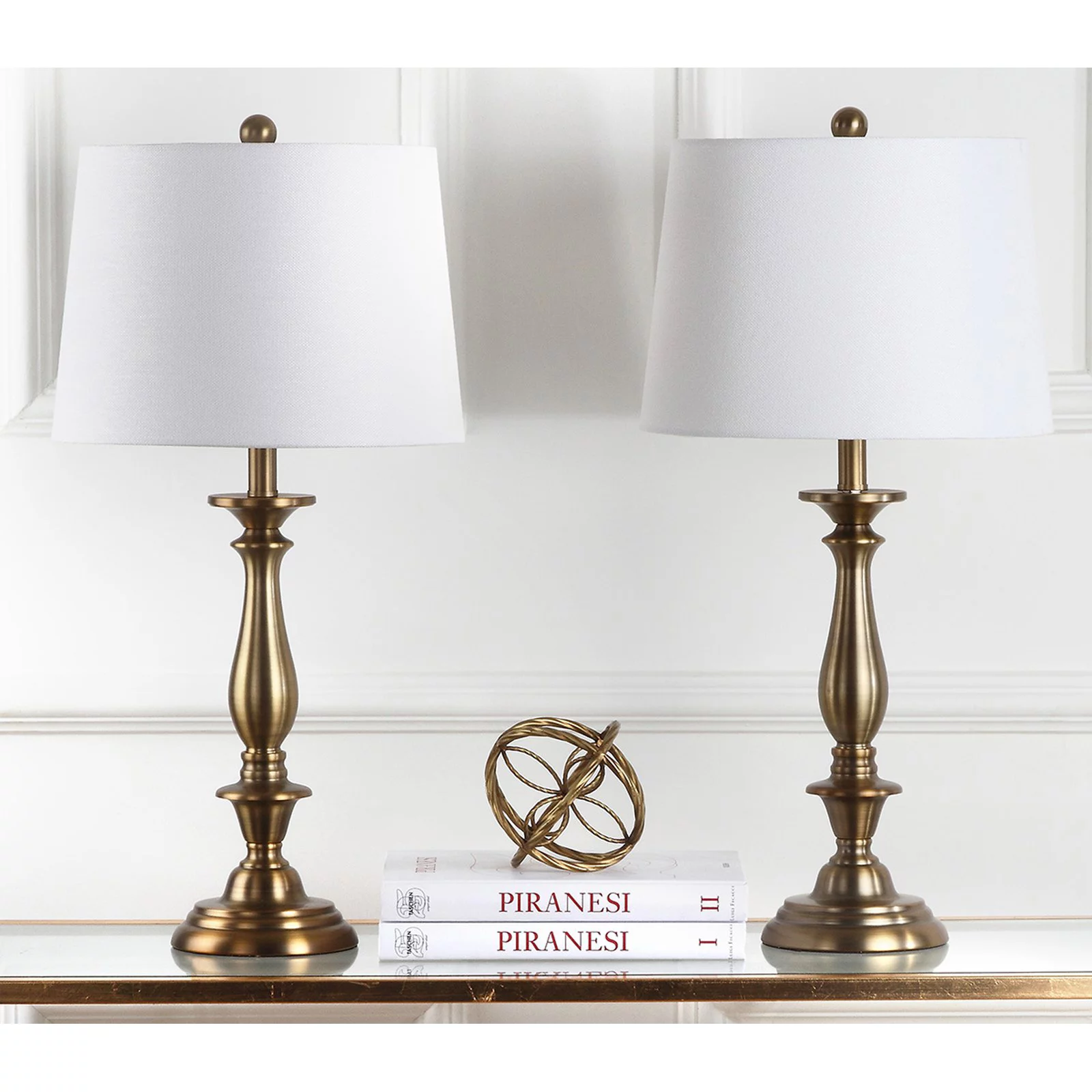 SAFAVIEH Brighton 29 in. H Candlestick Table Lamp, Gold, Set of 2
