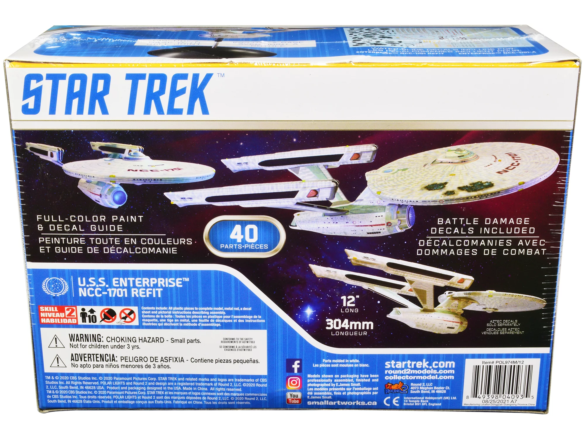 Skill 2 Snap Model Kit U.S.S. Enterprise NCC-1701 Refit Spaceship 