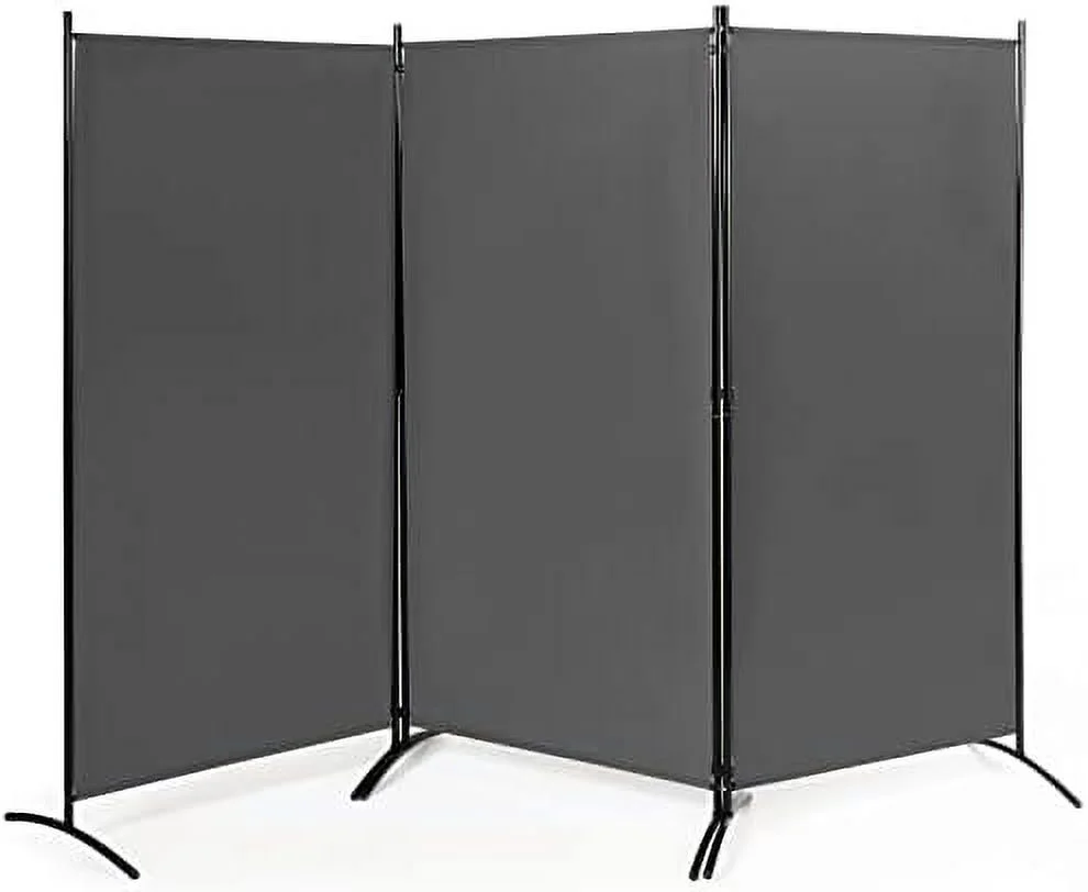 LNSETGC 6 Ft Tall 3 Panel Room Divider Black  Lightweight Portable Folding Privacy Screen  Freestanding Partition Wall Divider and Separator for Bedroom Home Office Apartment Studio