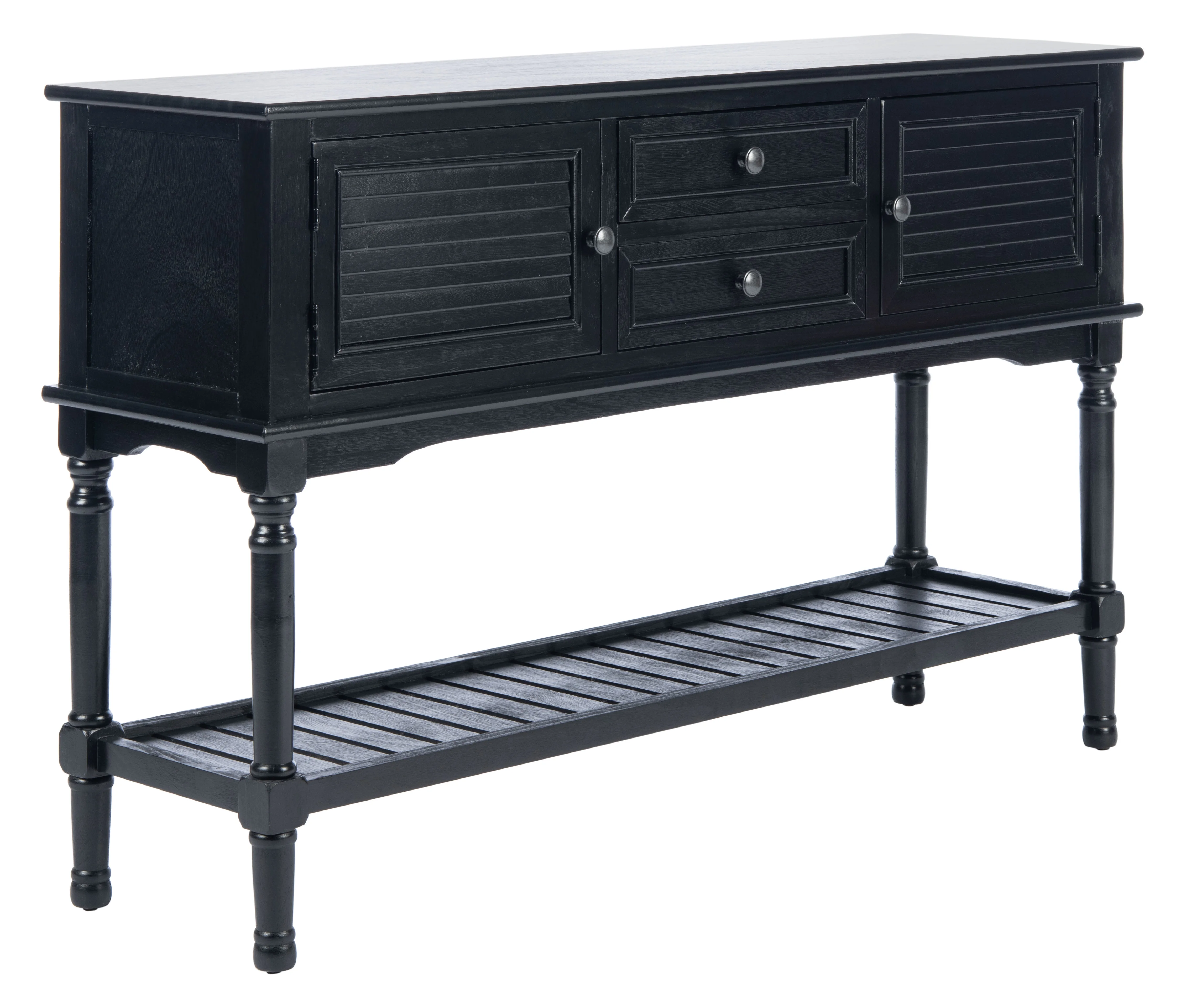 SAFAVIEH Tate 2-Drawer Rectangle Console Table, Black