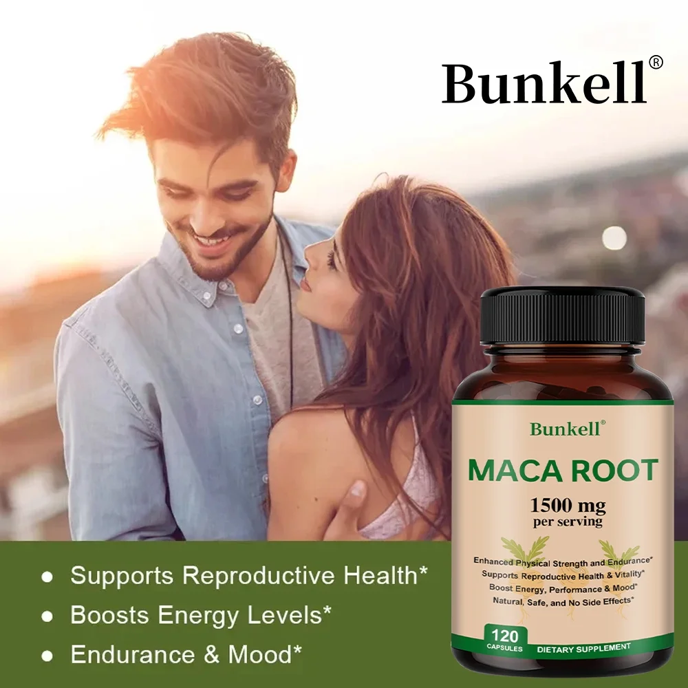 Bunkell Maca Root Capsules - Increase energy and stamina, improve mood 120 capsules