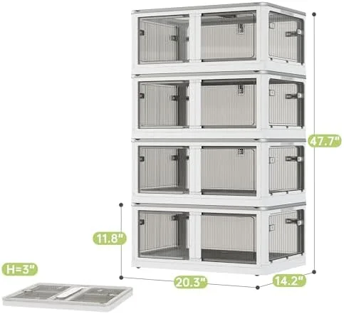 HBBOOMLIFE 90GAL  Bins with Lids Stackable  Bins with Wheels Large Plastic  Bins with Lid Collapsible  Bins for Closet Organizers  Containers Box for Bedroom Office 3PC