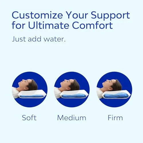 Water Pillow - Elite Collection, Down Alternative Pillow. Orthopedic Pillow for Neck Pain Relief, Adjustable Water Pillow for Sleeping. (Single Pillow)