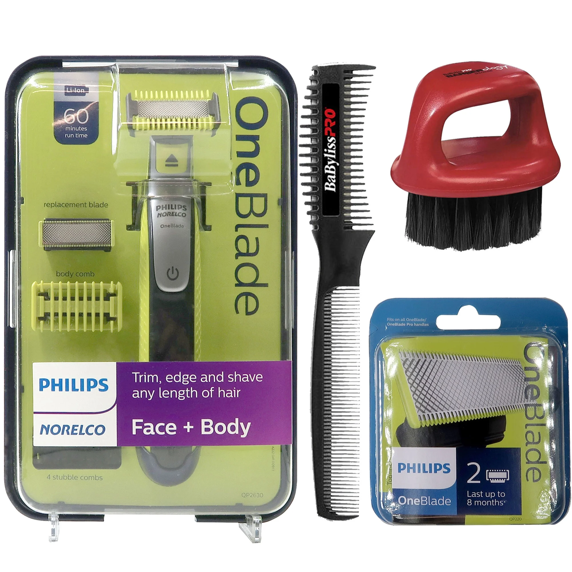 Philips Norelco OneBlade 360 Face Electric Razor, Beard Trimmer QP2724/70 with Nose Trimmer and Comb
