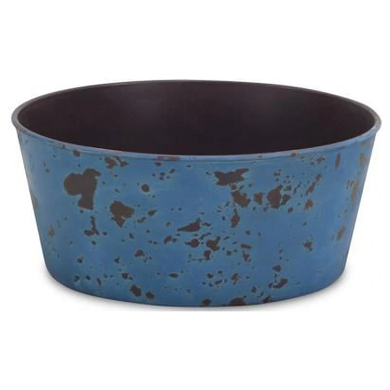 9.5 in. Round Planter with A Tapered Body - Rustic Blue