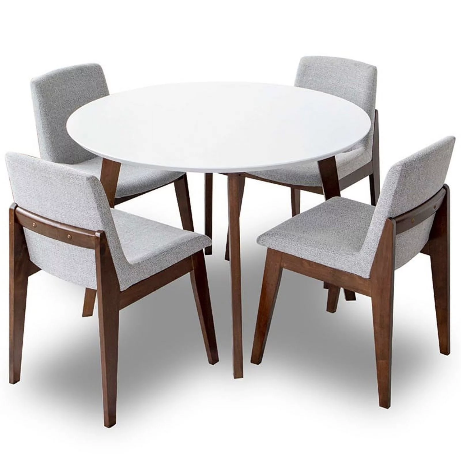 Corbin Modern Solid Wood Walnut Dining Room & Kitchen Table and Chair Set of 4