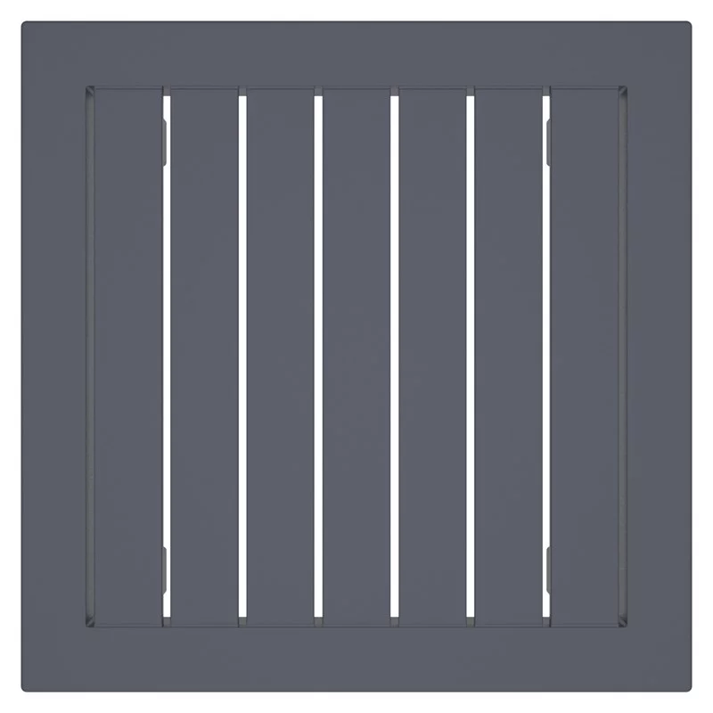 Home Square 2 Piece Square Resin Patio Side Table Set in Dark Gray