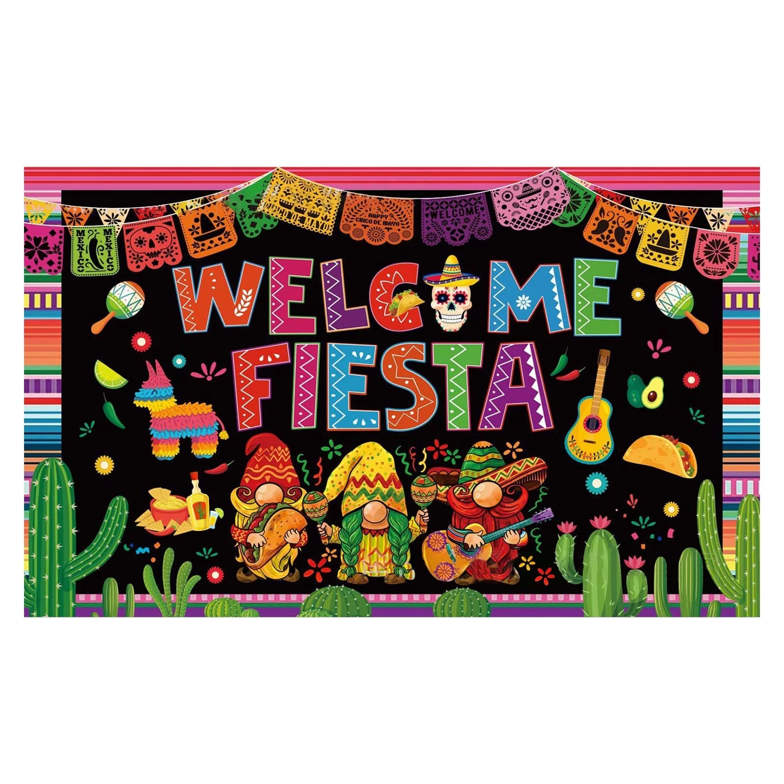 Party Dress for Women May 5th Carnival Background Cloth Banner Mexican Birthday Party Background Cloth Flag Hanging