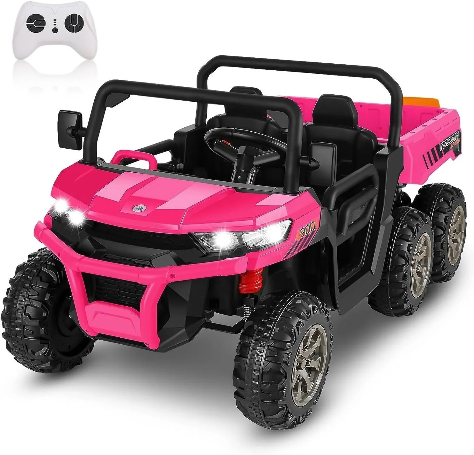 6-Wheeler 24V Battery-Powered Dump Truck with Remote Control and LED Lights