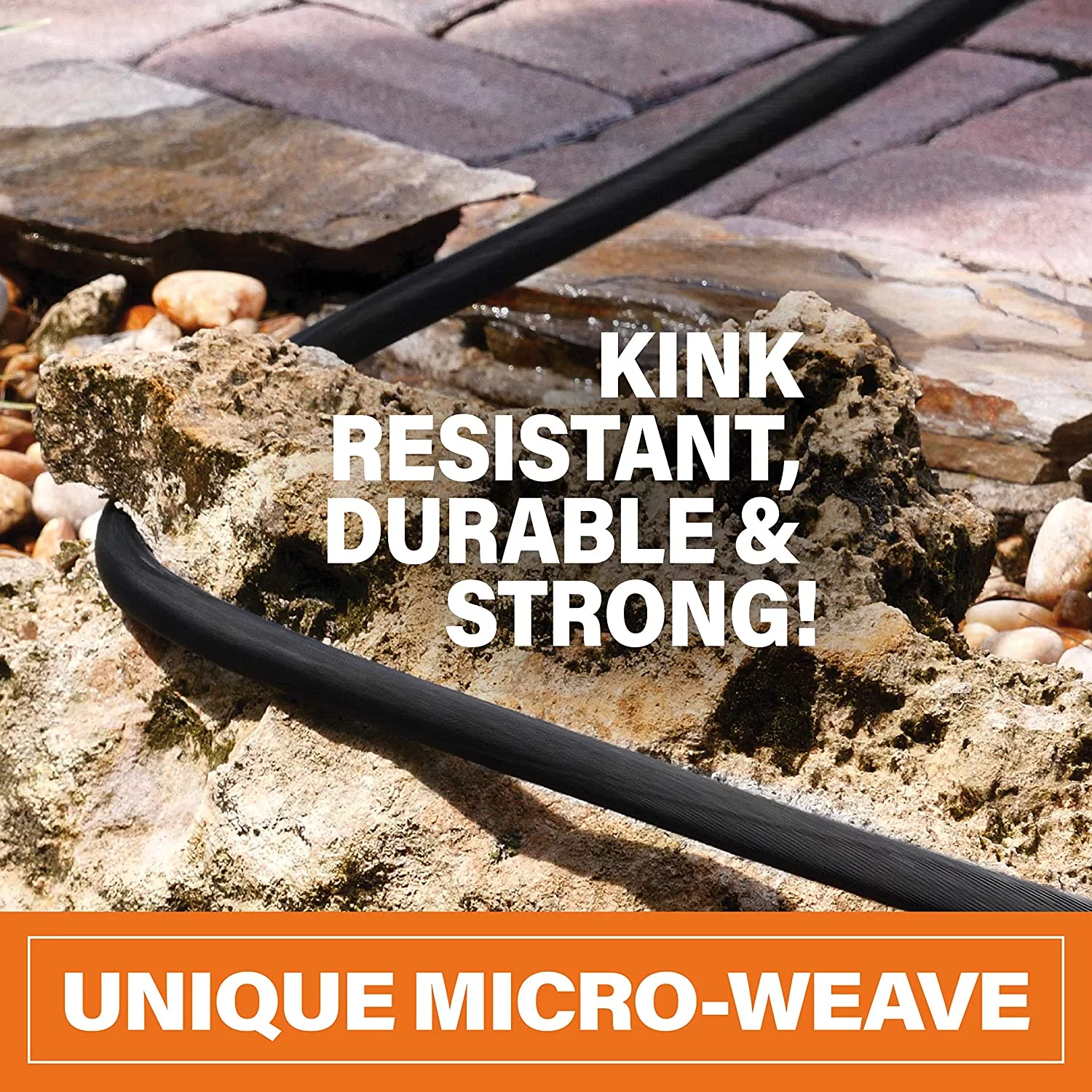 Bionic Flex Pro 25’ Garden Hose Heavy Duty, Lightweight Weatherproof Garden Water Hose, Brass Fittings, Adjustable Brass Spraying and Shooting Nozzle, Kink Free Hose, 500 PSI Tear Resistant- 25ft.