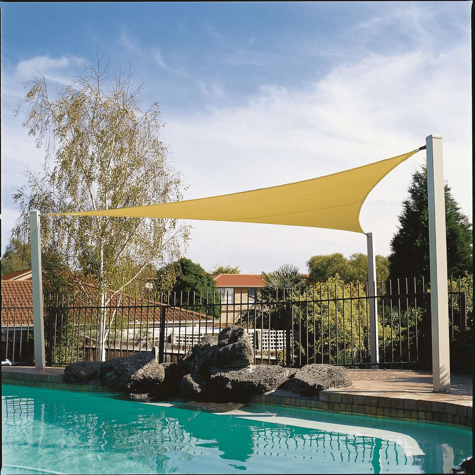 Coolaroo Coolhaven Outdoor Sun Shade Sail 95% UV Block Protection for Garden, Patio, Backyard, 18' Triangle, Sahara