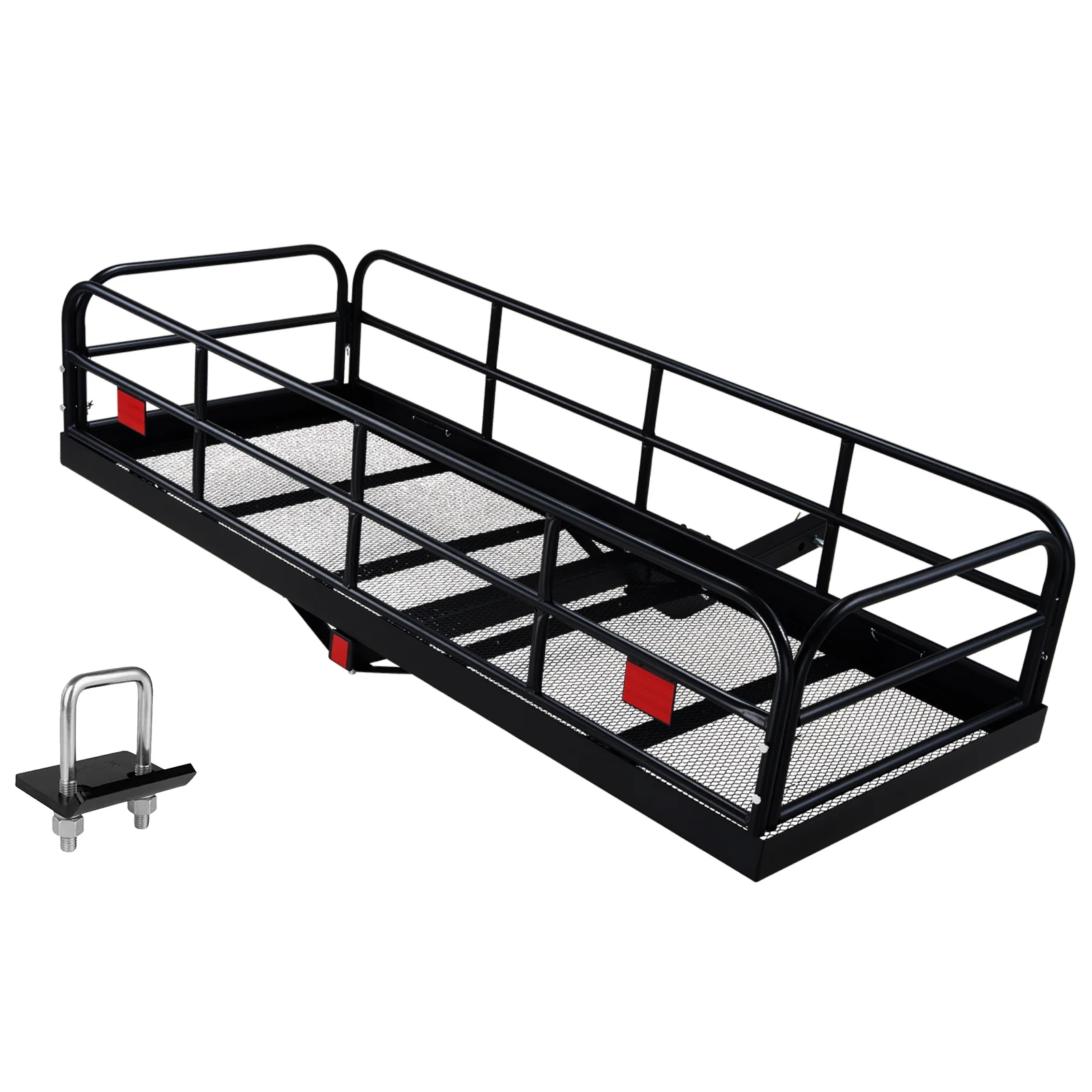SKYSHALO 60x24x14in Hitch Mount Cargo Carrier 400lb & Stabilizer Fits 2