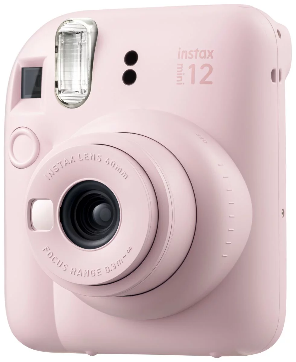 FUJIFILM INSTAX MINI 12 Instant Film Camera (Blossom Pink) + Fuji Instax Instant Film Single Pack - 10 Prints + Protective Case - Pink + Photo Album - Pink + Travel Stickers - Bundle!