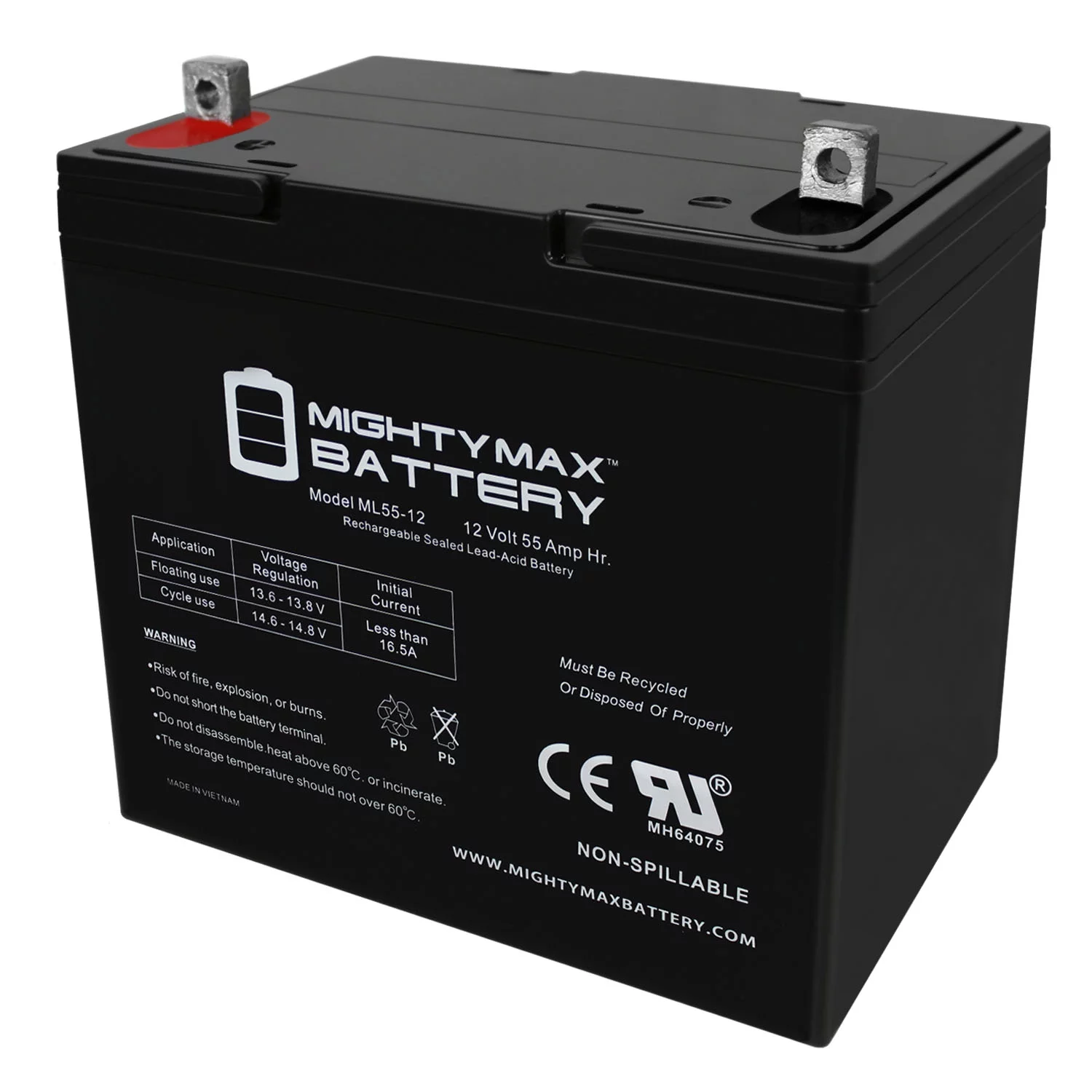 12V 55Ah SLA Battery for MotorGuide VariMax Trolling Motors