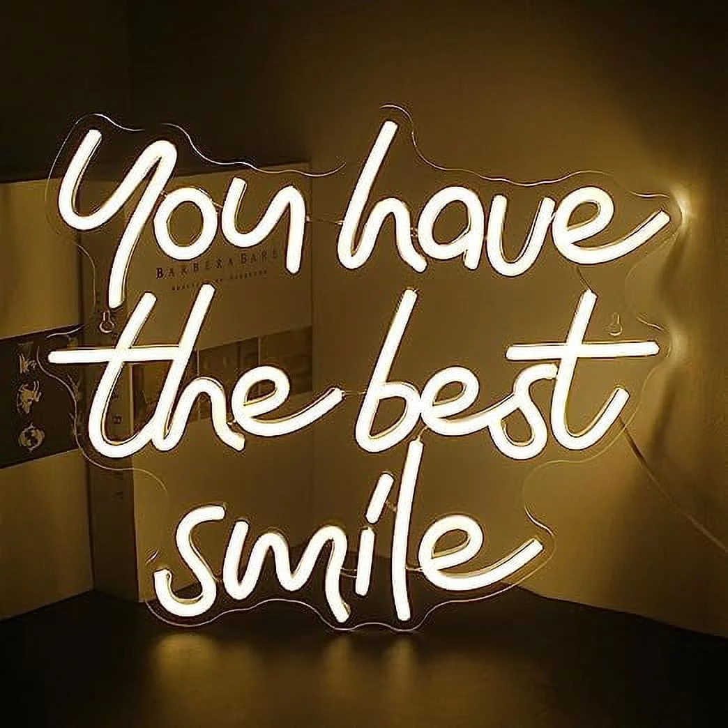 WX&YH You HaveThe Best Smile LED Neon Light Signs USB Power for Bedroom Home Wedding Party Decoration