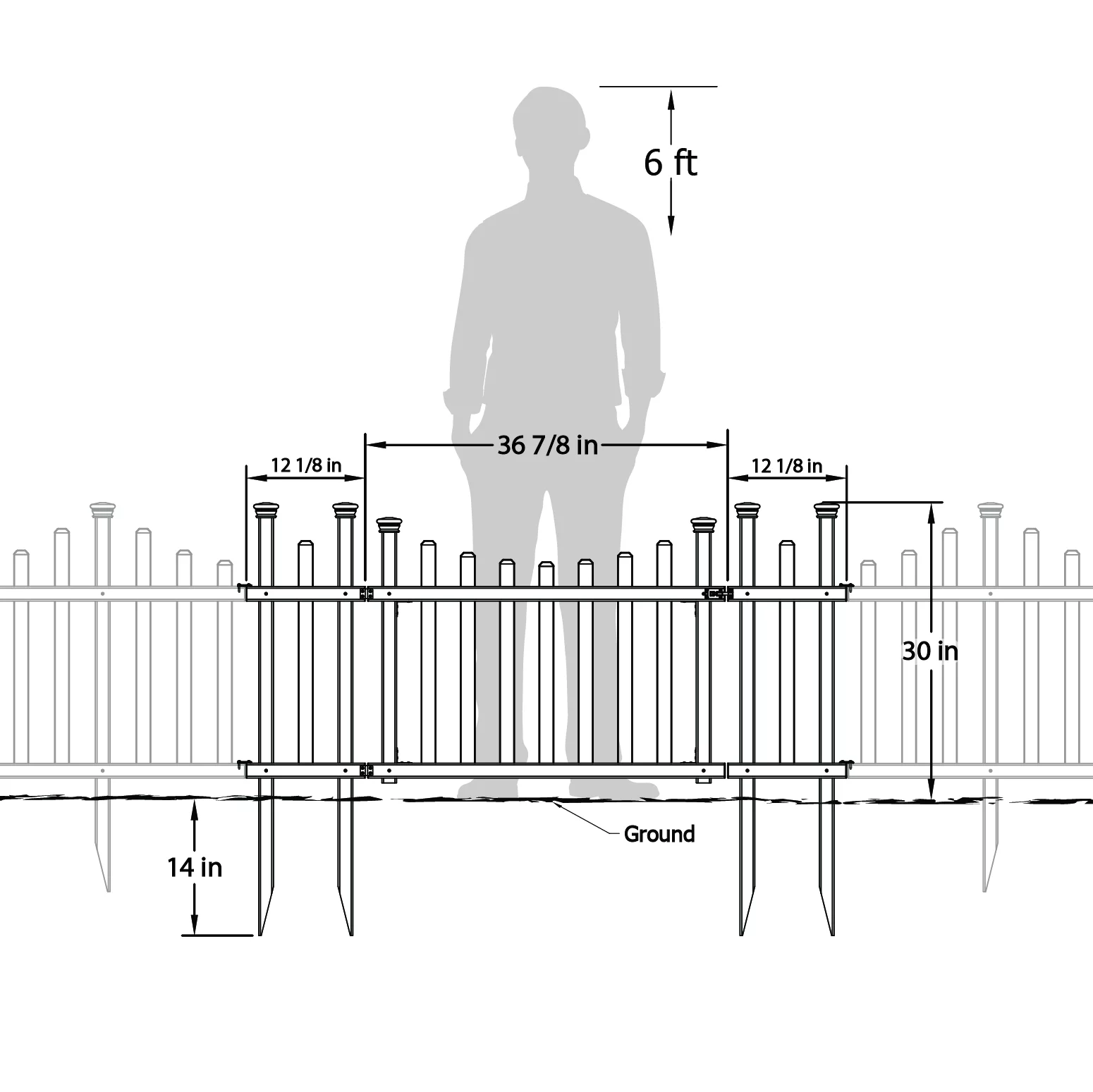 Madison Vinyl Gate Kit (30in x 62in)