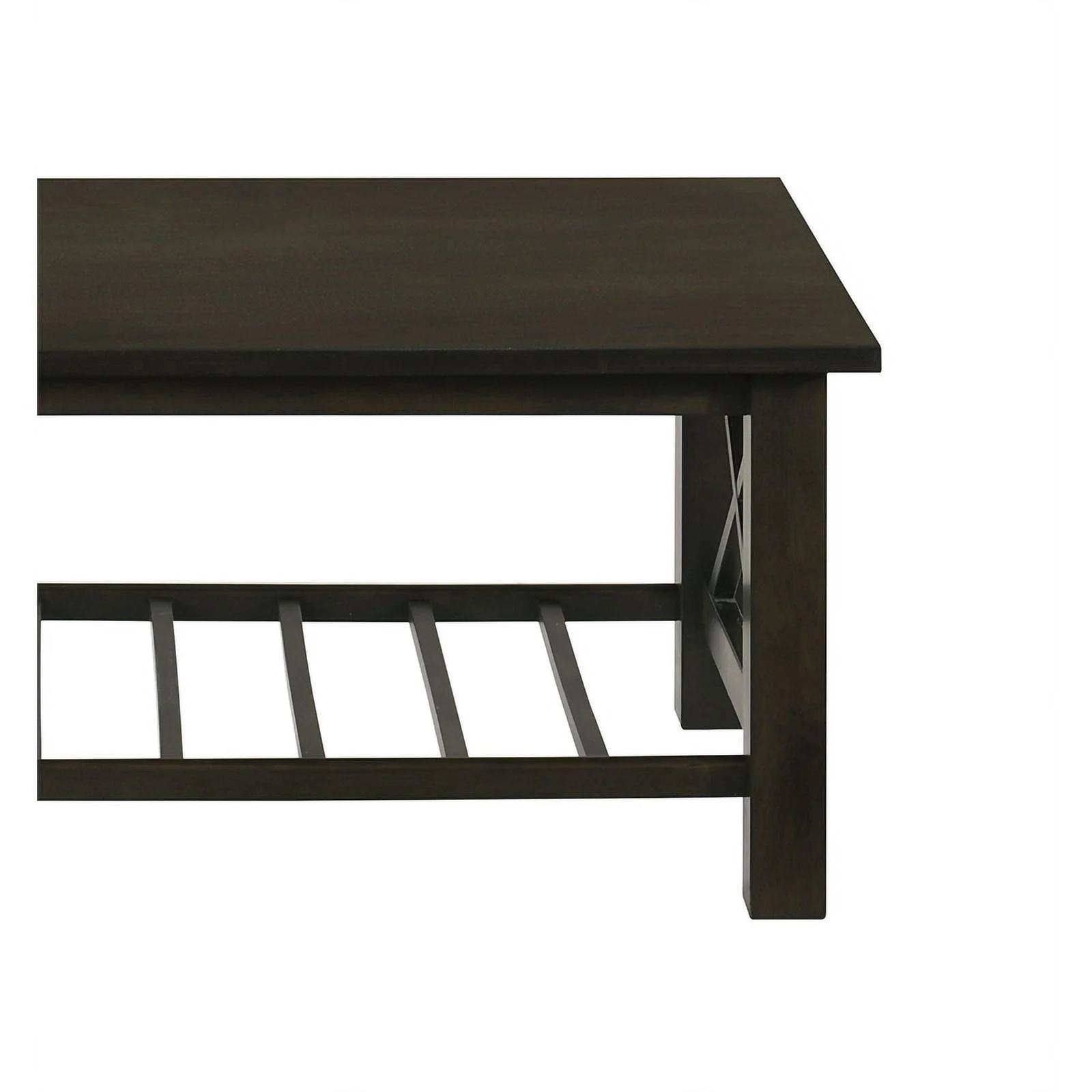 New Classic Furniture Vesta 1-Shelf Rectangle Wood Coffee Table in Espresso