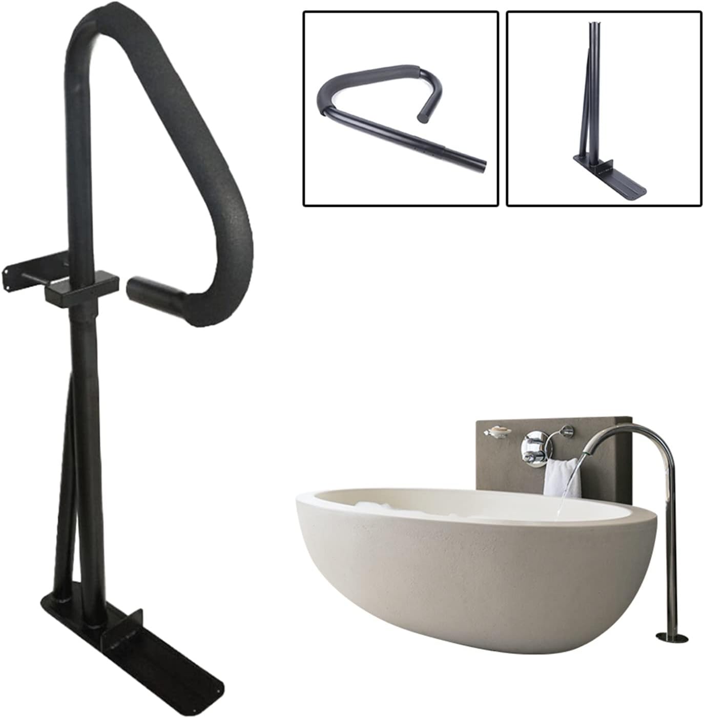 Tub Grab Bar Bathtub Handle Grab Bars Height Adjustable Shower Safety Handrail Metal Handle Rail Tub Aid Universal for Spa Tubs