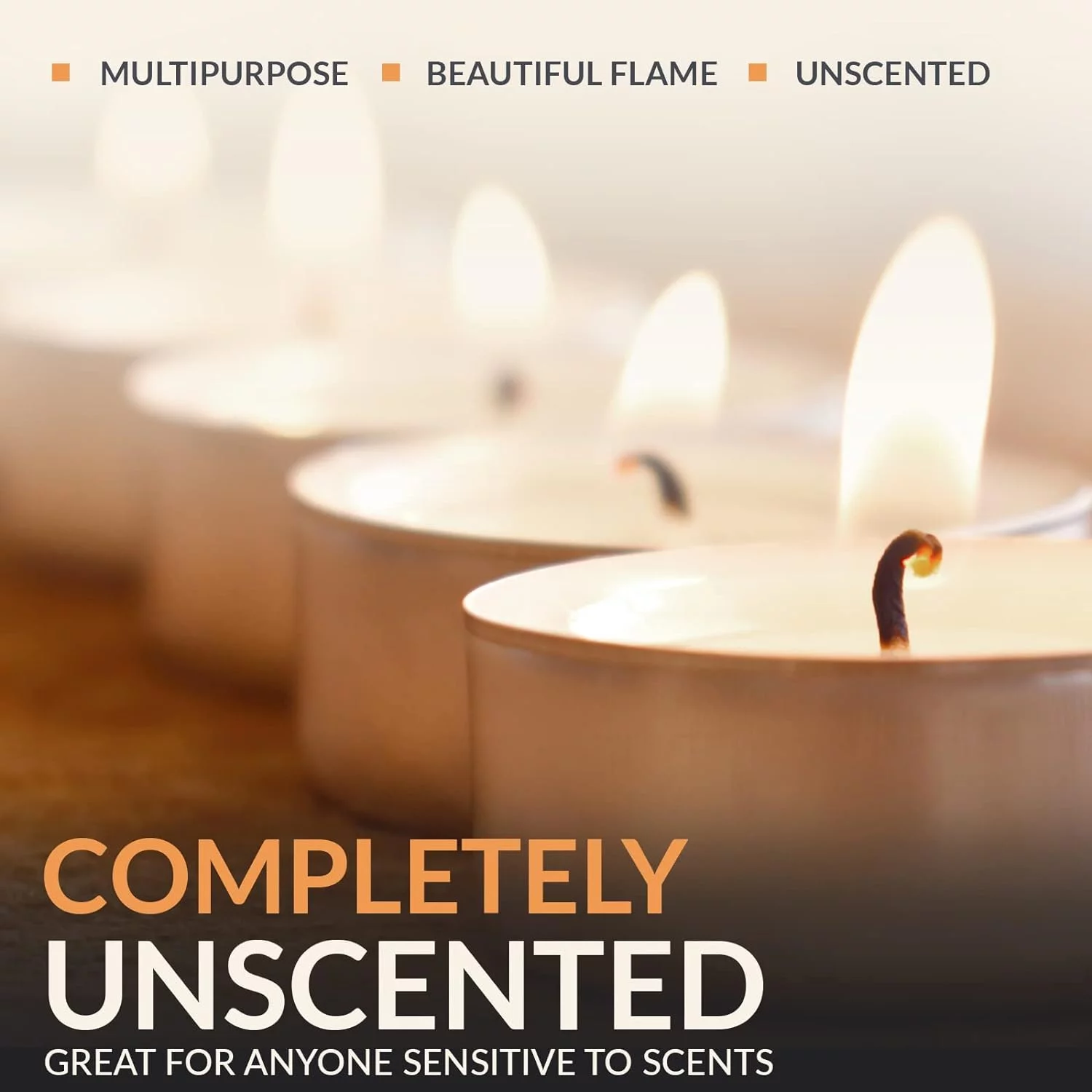 PAMI Premium Tealight Candles Unscented Paraffin Small Candles in Bulk, 50-Pack