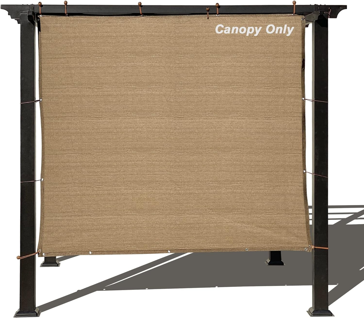 Sun Shade Panel Privacy Screen With Grommets On 4 Sides For Outdoor, Patio, Awning, Window Cover, Pergola (6' X 10', Walnut)