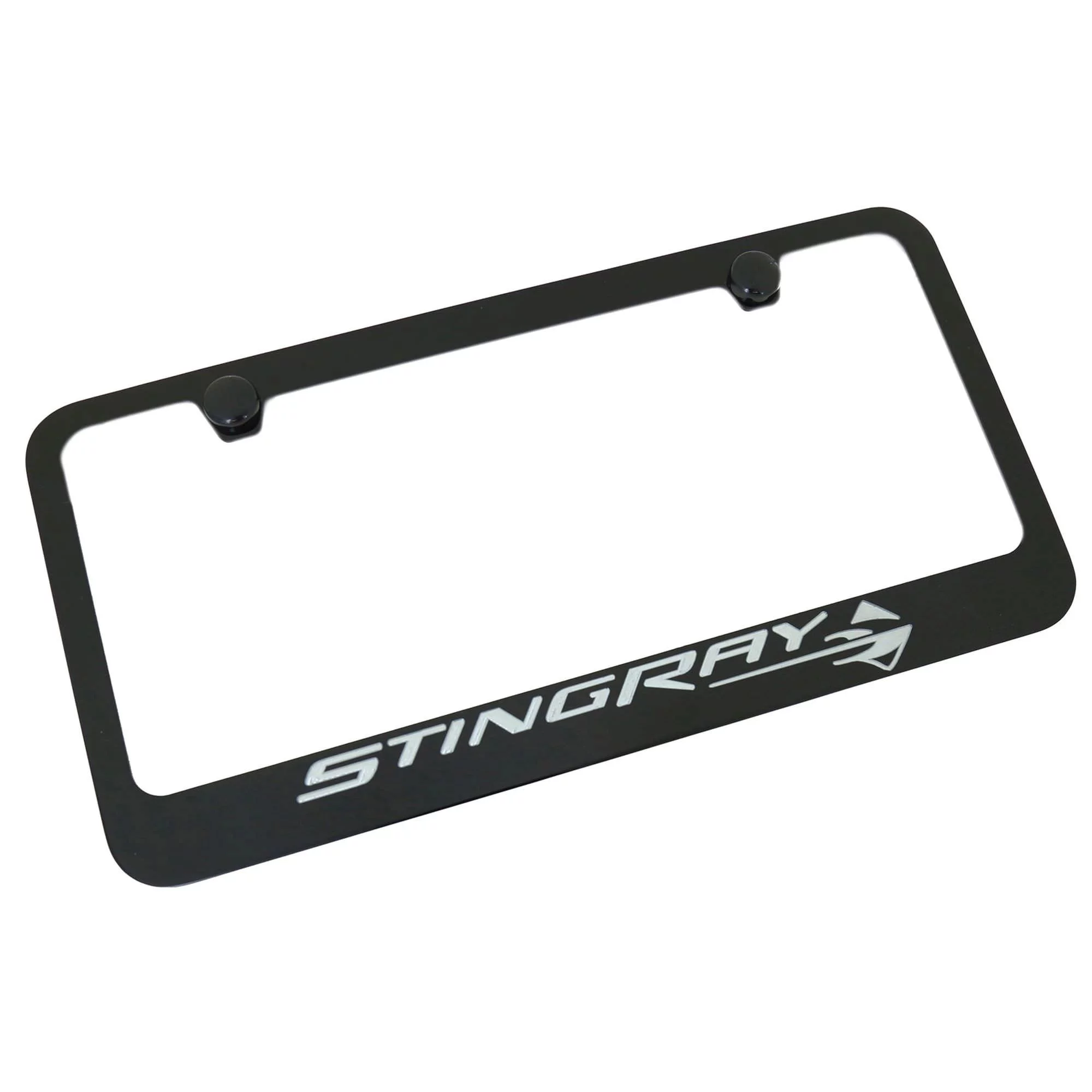 Chevrolet Corvette Stingray C7 Black Metal License Plate Frame