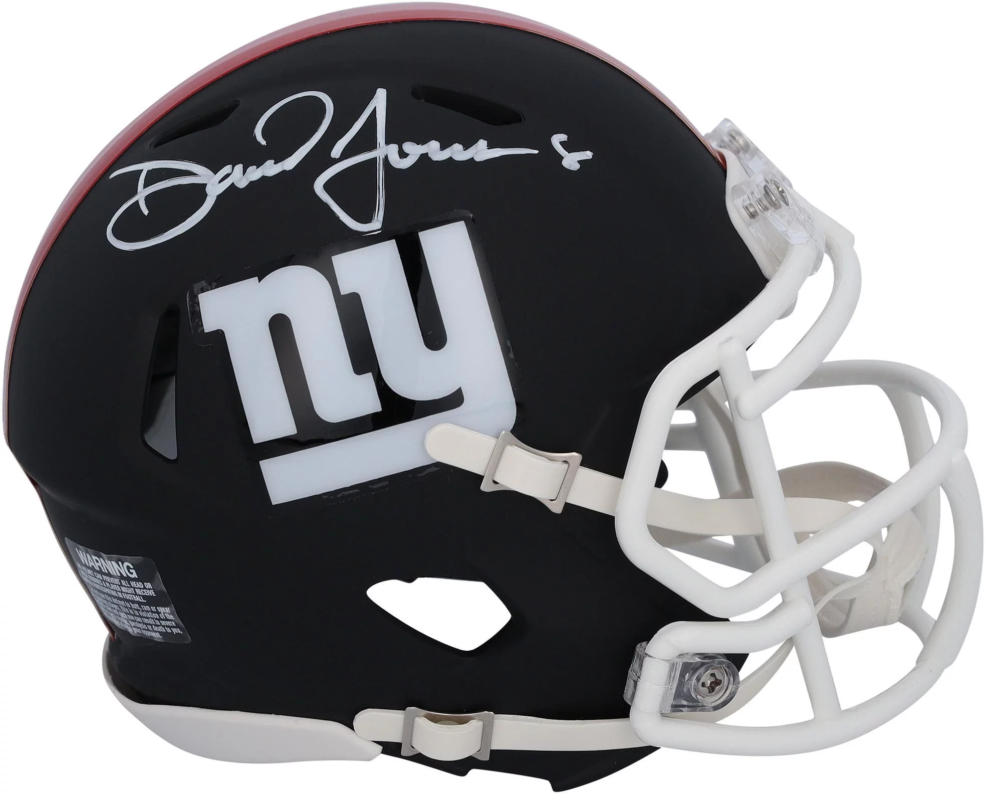Daniel Jones New York Giants Autographed Riddell Black Matte Speed Mini Helmet - Fanatics Authentic Certified