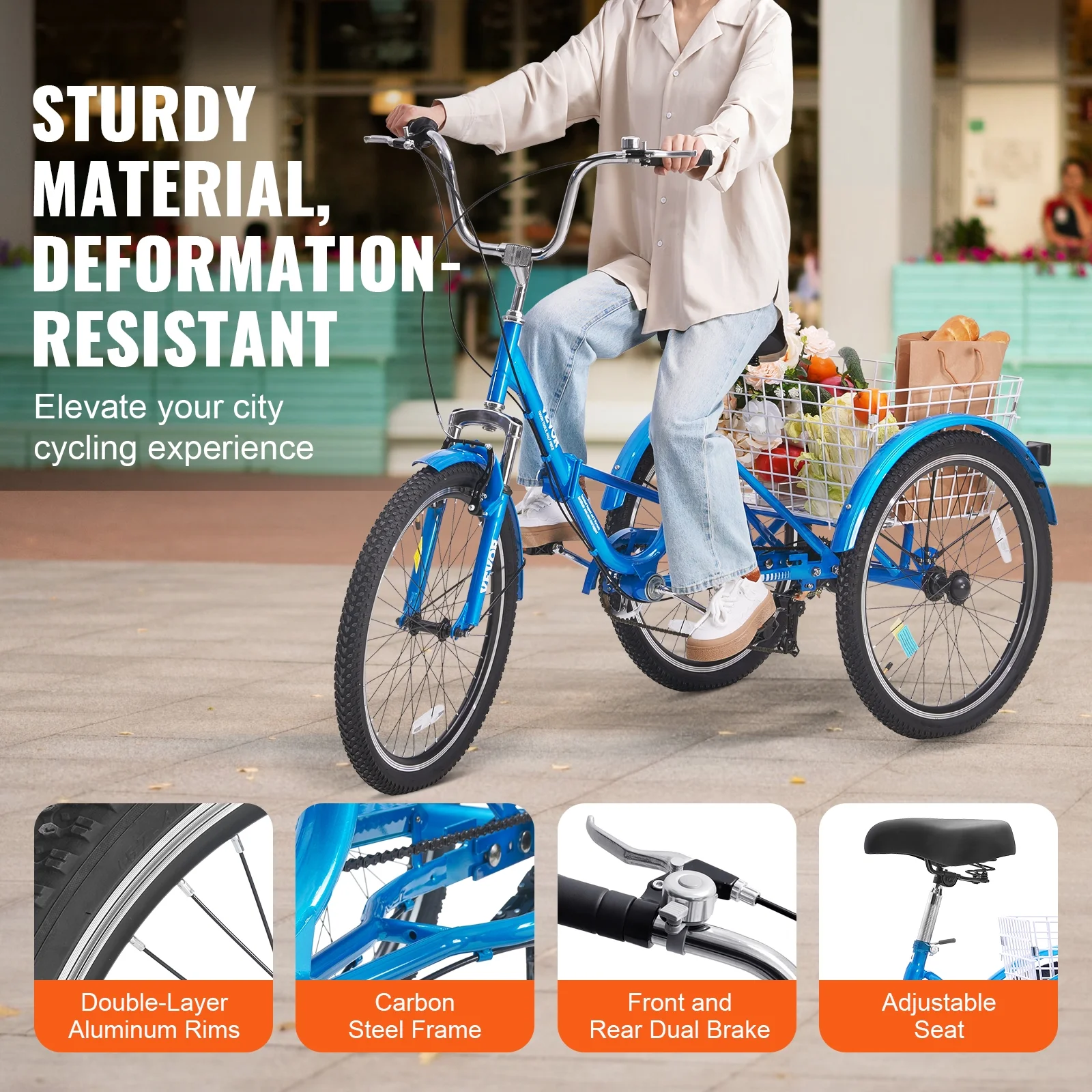SKYSHALO Folding Adult Tricycle 24