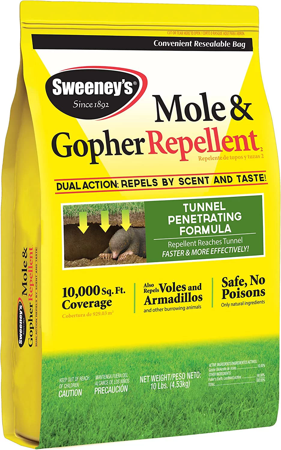 Sweeney's S7002-2 Mole and Gopher Pest Repellent Granule, 10 lb