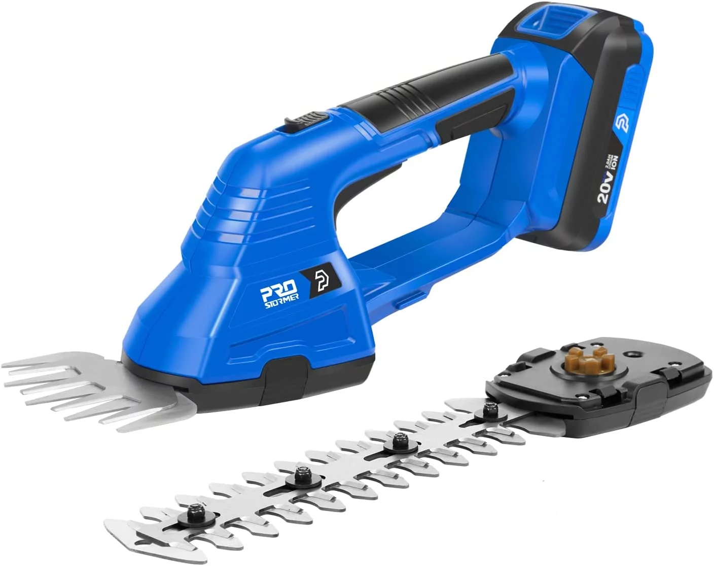 Cordless Grass Shears & Shrub Hedge Trimmer, 2 in 1 Electric Handhled Hedge Clippers 20V Grass Cutter Trimmer with Rechargeable Lithium-Ion Battery and Charger, Plastic Cover Included